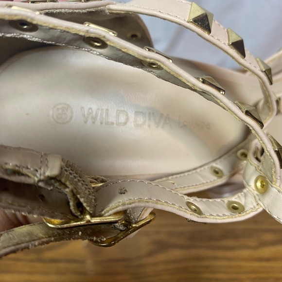 Studded T-Strap Heels Pointed Toe Stiletto Party Shoes Wild Diva Size 8.5 - Picture 6 of 6
